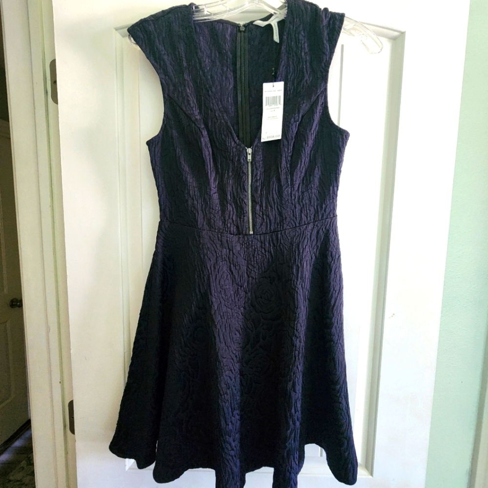 Bcbgeneration Textured Navy Mini Dress